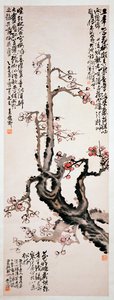 Flores de ameixa vermelha, 1905 de Changshuo Wu