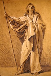 Estudo de Saint Roch (gizes pretos e brancos sobre papel)