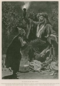 Ilustração para um conto de Natal de Charles Dickens (litho) de Charles (after) Green