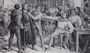 Lorde Saye e Sele, prestes a ser decapitado na rebelião de Jack Cade. de Charles (after) Lucy