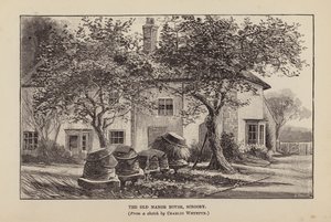 The Old Manor House, Scrooby (litografia) de Charles (after) Whymper