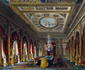 Throne Room, Engraving by Thomas Sutherland (1785-1838), Based on design by Charles Wild (1781-1835), From The History of the Royal Residences