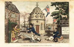 Johnny Newcome de licença em terra visitando Sorteio de Prospecção uma prostituta na Fila da Prospecção de Charles (c.1797 1850) (after) Williams