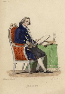 Retrato de Jean Baptiste Grass (gravura a cores)