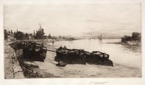 Barcos de barro na Tamisa, 1883.