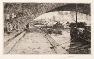 Sob o Pont Marie, Paris, 1887. de Charles Adams Platt