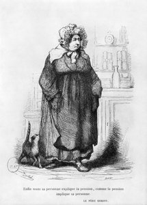 Madame Vauquer, ilustração de "Le Pere Goriot" por Honore de Balzac (1799-1850)