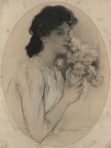 Rapariga com Flores de Charles Allan Gilbert