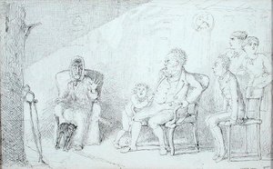 História de fantasmas (caneta e tinta sobre papel)