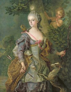 Luise Henriette Wilhelmine de Anhalt-Dessau (1750-1811) como Diana, 1765