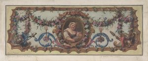 Projeto para um assento de tapeçaria de um sofá, 1721. de Charles Antoine Coypel