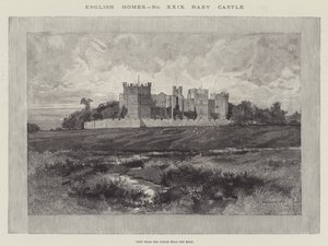 Castelo de Raby, vista dos campos perto da estrada