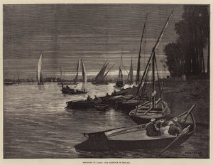 Esboços no Cairo, o porto de Boulak de Charles Auguste Loye