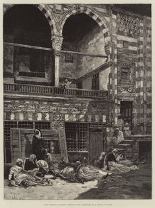 A cólera no Egito, cena no pátio de uma casa no Cairo de Charles Auguste Loye