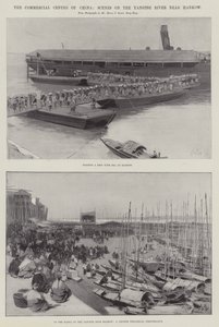O Centro Comercial da China, Cenas no Rio Yangtse perto de Hankow de Charles Auguste Loye
