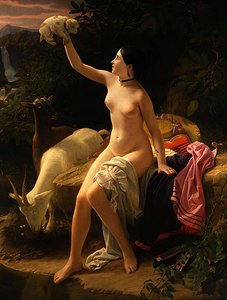 Um Gelo Pastoral (óleo sobre tela) de Charles Auguste Steuben