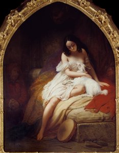 Esmeralda Representação do personagem de "Notre Dame de Paris" de Victor Hugo (1802-1885). Pintura de Charle Auguste Steuben (1788-1856) 1839 Nantes, Musee des Beaux Arts