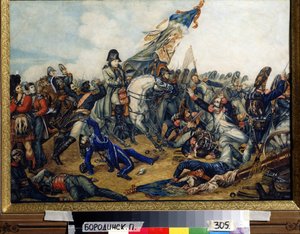 Napoleão 1º (1769-1821) na batalha de Waterloo (A batalha de Waterloo) em 18 de junho de 1815. Pintura de Charles de Steuben (1788-1856). Aquarela e tinta sobre papel, 40 x 55 cm