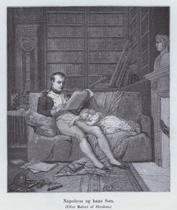 Napoleão I e seu filho (litho)