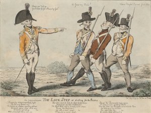 The Lock Step, ou perfuração para o Review, 1797 (gravura colorida) de Charles Aylmer