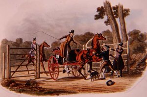 "An Insubordinate Gate Keeper", gravada por R.G. Reeve (fl.1811-37) pub. por Thomas McLean de Charles B. (after) Newhouse