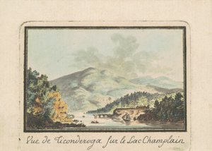Vista de Ticonderoga do Lago Champlain de Charles B. J. Févret de Saint Mémin