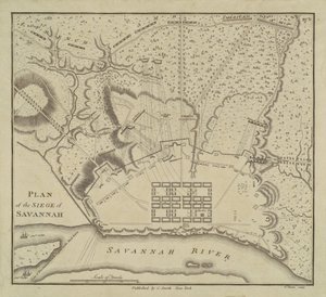 Plano do cerco de Savannah, 1796.