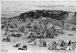 Vila e mercado de Boghari, c1890 de Charles Barbant