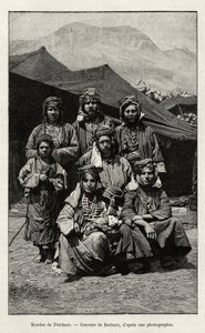 Curdos de Petchara (Turquia). Gravura de Barbant para ilustrar a história "A travers l