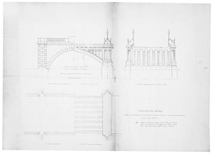 Projeto e elevação para Westminster Bridge