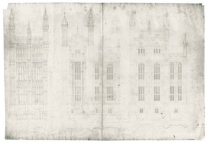 Desenho para as Casas do Parlamento, c.1836-40 (caneta e tinta no papel)