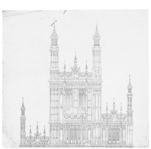 Desenho para as Casas do Parlamento, c.1836-40 (caneta e tinta no papel)