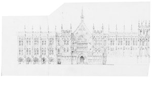 Desenho para as Casas do Parlamento, c.1836-40 (lápis sobre papel)