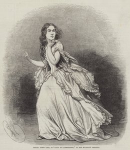 Mademoiselle Jenny Lind, como Lucia di Lammermoor, no Teatro de Sua Majestade de Charles Baugniet