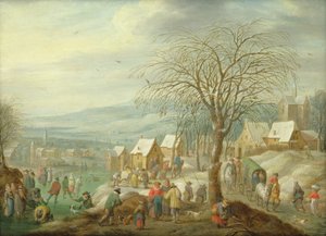 Uma paisagem de inverno vila de Charles Beschey