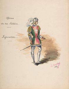 Figurinos para Oficiais do Duque Frederico [a], Folha Descritiva de Trajes..., 1889.
