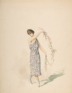 Figurino para uma donzela vestida de branco, s.d..
