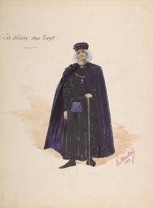 Traje para Sir Olivier McText [a], Folha Descritiva de Acessórios [b], 1889. de Charles Bianchini