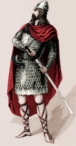 Cavaleiro francês Roland de Roncevaux (gravura) de Charles Bianchini