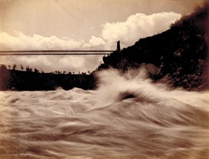 Os rápidos, abaixo da ponte suspensa de Charles Bierstadt