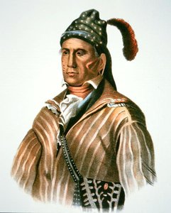 Menawa, chefe do povo do Creek, de uma pintura de 1826 (cor litho)
