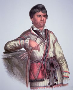 Mistippee, filho de Yoholo-Micco, chefe do Povo de Creek, da pintura de 1826 (cor litho)