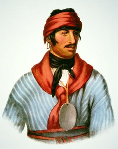 Selocta, uma chefe do povo de Creek, de uma pintura de 1825 (cor litho)