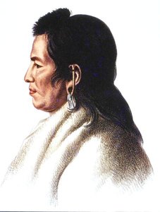 Shahaka (Branco Grande) chefe do povo Mandan (cor litho)