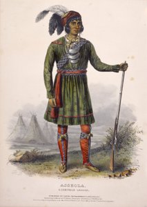 ASSEOLA, UM LÍDER SEMINOLE, de História das Tribos Indígenas da América do Norte de Charles Bird King