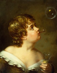 Blowing Bubbles (óleo sobre tela) de Charles Bird King