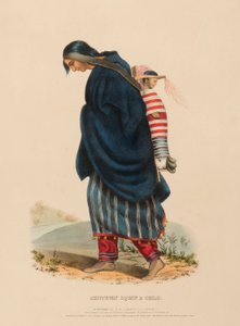 CHIPPEWAY WOMAN  CHILD, de History of the Indian Tribes of North America (História das tribos indígenas da América do Norte) de Charles Bird King