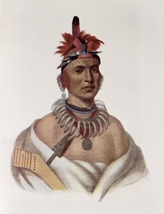 Chon-Ca-Pe ou "Big Kansas", um chefe Oto, ilustração de "As tribos indígenas da América do Norte, Vol. 1", por Thomas L. McKenney e James Hall, pub. John Grant de Charles Bird King