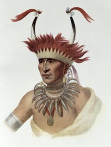 Chon-Mon-eu-Caso ou &39;L&39;Ietan&39;, um Oto meio-chefe, 1821, ilustração de &39;os índios tribos da América do Norte, Vol.1&39;, por Thomas L. McKenney e James Hall, pub. John Grant