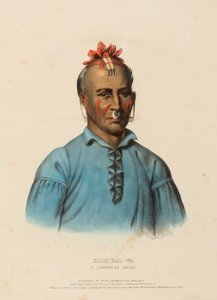 KISH-KAL-WA. A SHAWANOE CHIEF, de History of the Indian Tribes of North America de Charles Bird King
